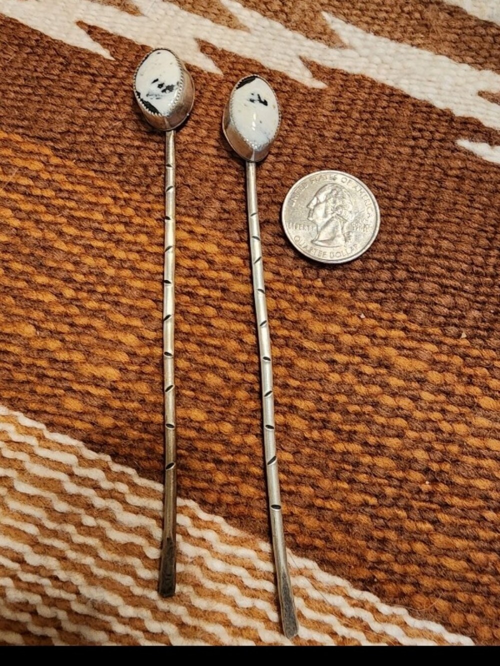 White Buffalo Artisan Made Hair Pins (2)